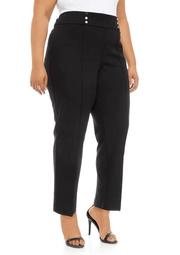 Plus Size High Rise Crepe Ankle Pants
