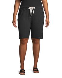 NYL Women's Plus Size Athleisure 10" Bermuda Shorts with Pocket
