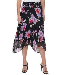 Plus Size Floral-Print Midi Skirt