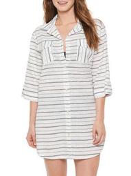Dotti Womens Radiance Stripe Shirt Dress Cover-Up Style-DTRSC100