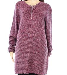 Charter Club NEW Pink Womens Size 0X Plus Lace Scoop Neck Sweater