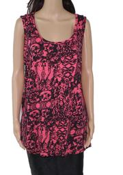Womens Tank Top Combo Plus Printed Stretch Scoop-Neck 1X