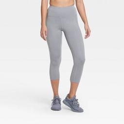Women's Sculpted High-Waisted Capri Leggings 21" - All in Motion™ Charcoal Gray 