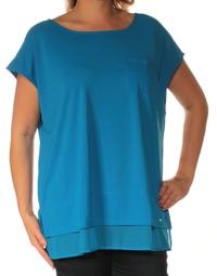 TOMMY HILFIGER Womens Blue Short Sleeve Jewel Neck Top  Size 0X