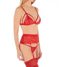 Mapale Three Piece Set With Garter Belt And G-String 8561