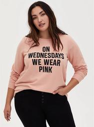 Mean Girls Pink Fleece Crew Sweatshirt