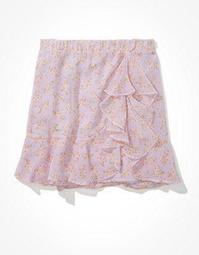 AE High-Waisted Chiffon Wrap Mini Skirt