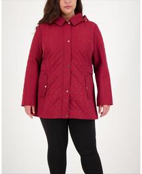 Plus Size Hooded Quilted Coat, Created for Macy's