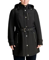 Plus Size Hooded Belted Raincoat, Created for Macy's