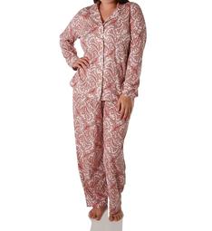 Lauren Ralph Lauren Sleepwear Classic Knits Long Sleeve Notch Collar PJ Set L92024F