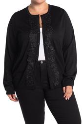 Metallic Lace Button Front Cardigan