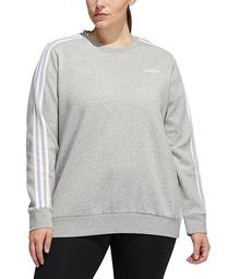 Essentials Plus Size 3 Stripe Fleece Sweatshirt
