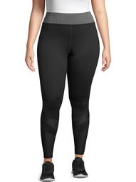 Just My Size Women's Plus Active Pieced Mesh Run Tight