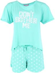 Love Loungewear  Don't Bother Me 2-Piece Pajama Short Set (Women's Plus Size)
