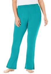 Dreams & Co. Women's Plus Size Dreams & Co. Side Slit Wide Leg Pant Pajama Bottoms