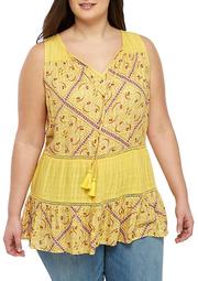 Plus Size Sleeveless Tiered Top