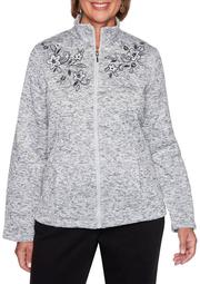 Plus Size Modern Living Embroidered Melange Jacket