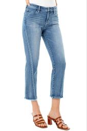 Twisted Front Seam Straight Crop Jean