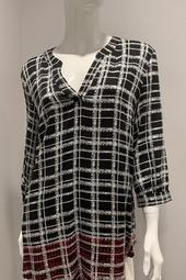 Plaid Pullover in Black and White