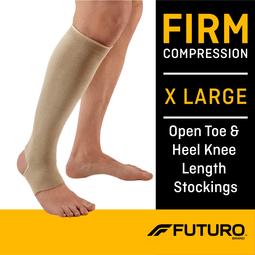 FUTURO Open Toe/Heel Knee Highs XL, Unisex, Firm Compression