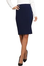 Doublju Women's Mid Knee Length H Line Pencil Skirt 2 (Plus Size Available)