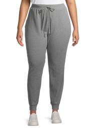 Athletic Works Women's Plus Size Athleisure Ribbed Jogger Sweatpants