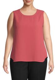 Plus Size Solid U-Neck Shell Blouse