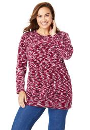 Woman Within Women's Plus Size Chenille Crewneck Sweater