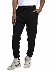 Unisex Active Wear Premium Jogger Fleece Sweatpants S to 3XL Black