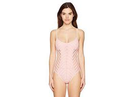 Kenneth Cole New York Women's Over The Shoulder One Piece Swimsuit, Blush/Cro...