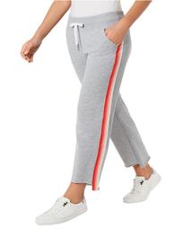 Calvin Klein Womens Striped Step-Hem Casual Jogger Pants
