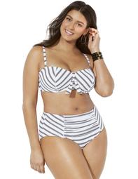 Swimsuits For All Women's Plus Size Scout Underwire Shirred High Waist Bikini Set