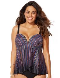 Swimsuits For All Women's Plus Size Flyaway Underwire Tankini Top