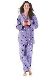 Dreams & Co. Women's Plus Size Classic Flannel Pajama Set  Pajamas