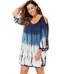 Swimsuits For All Women's Plus Size Miranda Tie Dye Cover Up Tunic