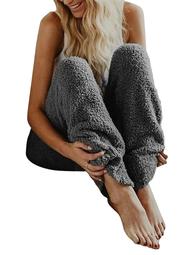 Avamo Women's Casual Lounge Pajama Pants Warm Plush Fleece Pants Loungewear Slim Fit Fuzzy Sweatpants Trousers Jogger Bottoms Plus Size S-5XL