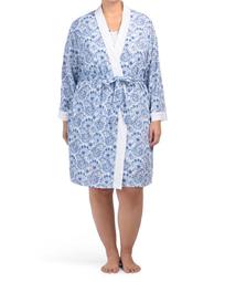 Plus Paisley Travel Robe And Nightgown Set
