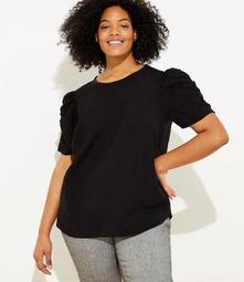 LOFT Plus Cinched Puff Sleeve Top