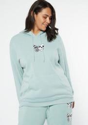 Plus Blue Skull Butterfly Embroidered Hoodie