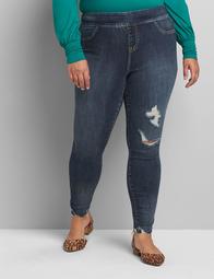 High-Rise Pull-On Jegging - Ripped Dark Wash