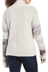 Nic + Zoe Fluffy Florals Sweater - Grey Multi