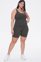 Plus Size Fitted Tank Romper