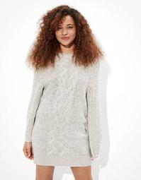 AE Cable Knit Crew Neck Sweater Dress