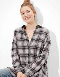 AE Oversized Flannel Button Up Shirt