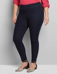 High-Rise Sateen Pull-On Jegging - Dark Rinse Wash