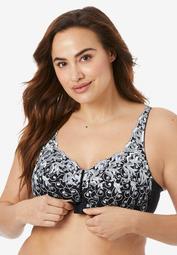 Scroll Embroidered Wireless Front-Close Bra