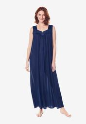 Long Tricot Knit Nightgown