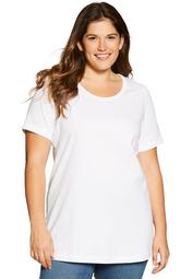 Woman Within Women's Plus Size Perfect Short-Sleeve Scoop-Neck Tee Shirt