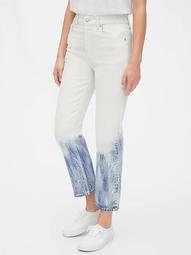 High Rise Bleached Cheeky Straight Jeans
