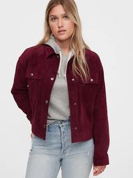 Cropped Suede Utility Jacket